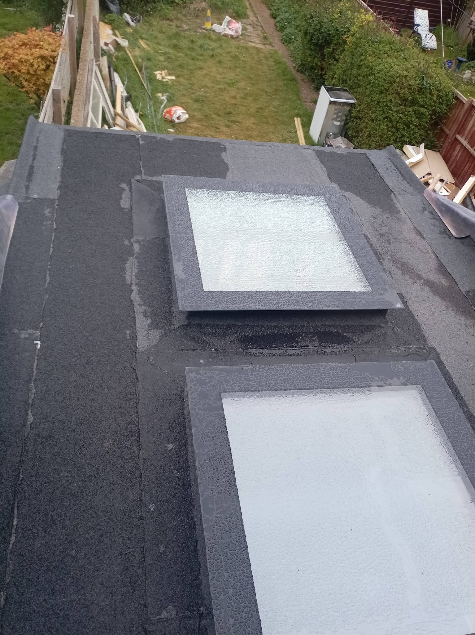 Flat roof with two rooflights